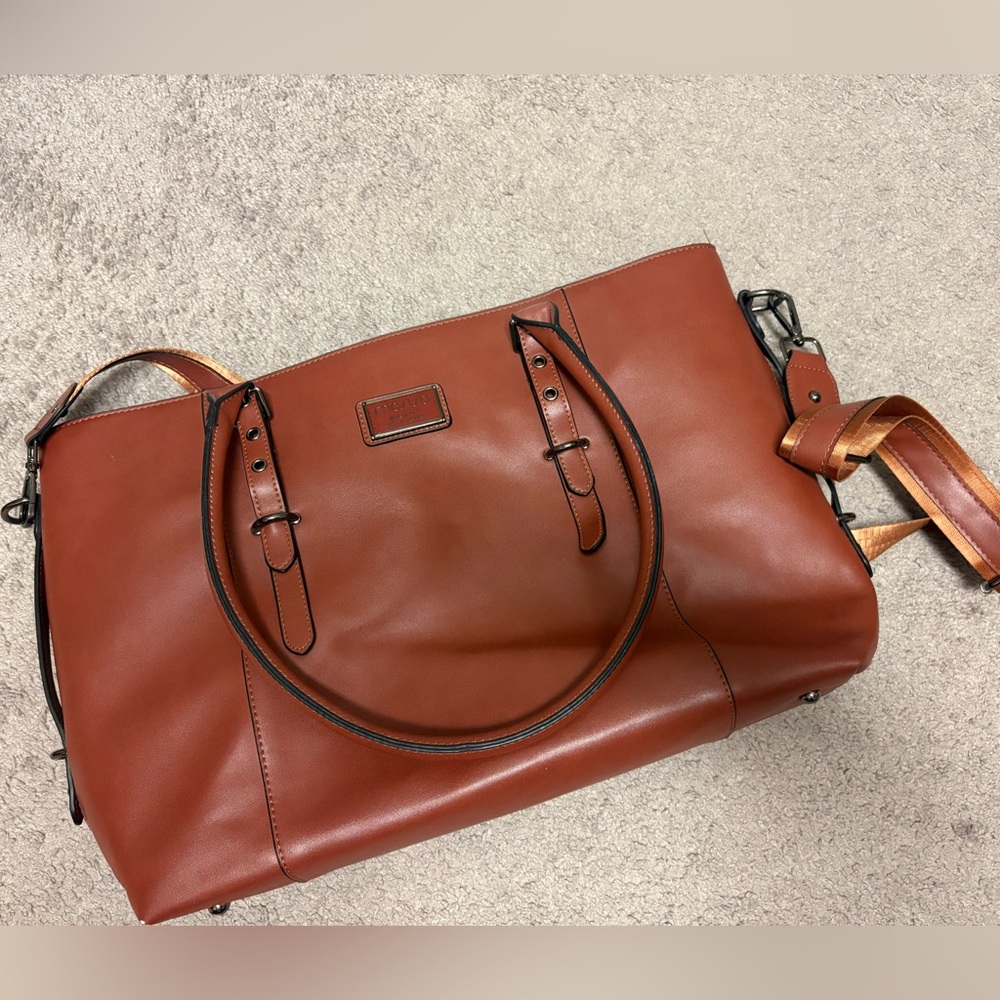 Elegant Brown Leather Tote Bag
